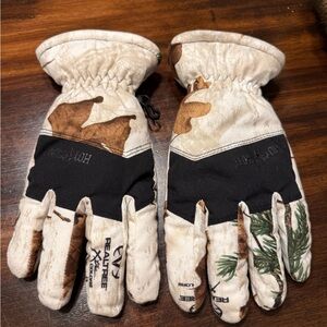 Realtree Men's Cream and Black Camouflage Gloves